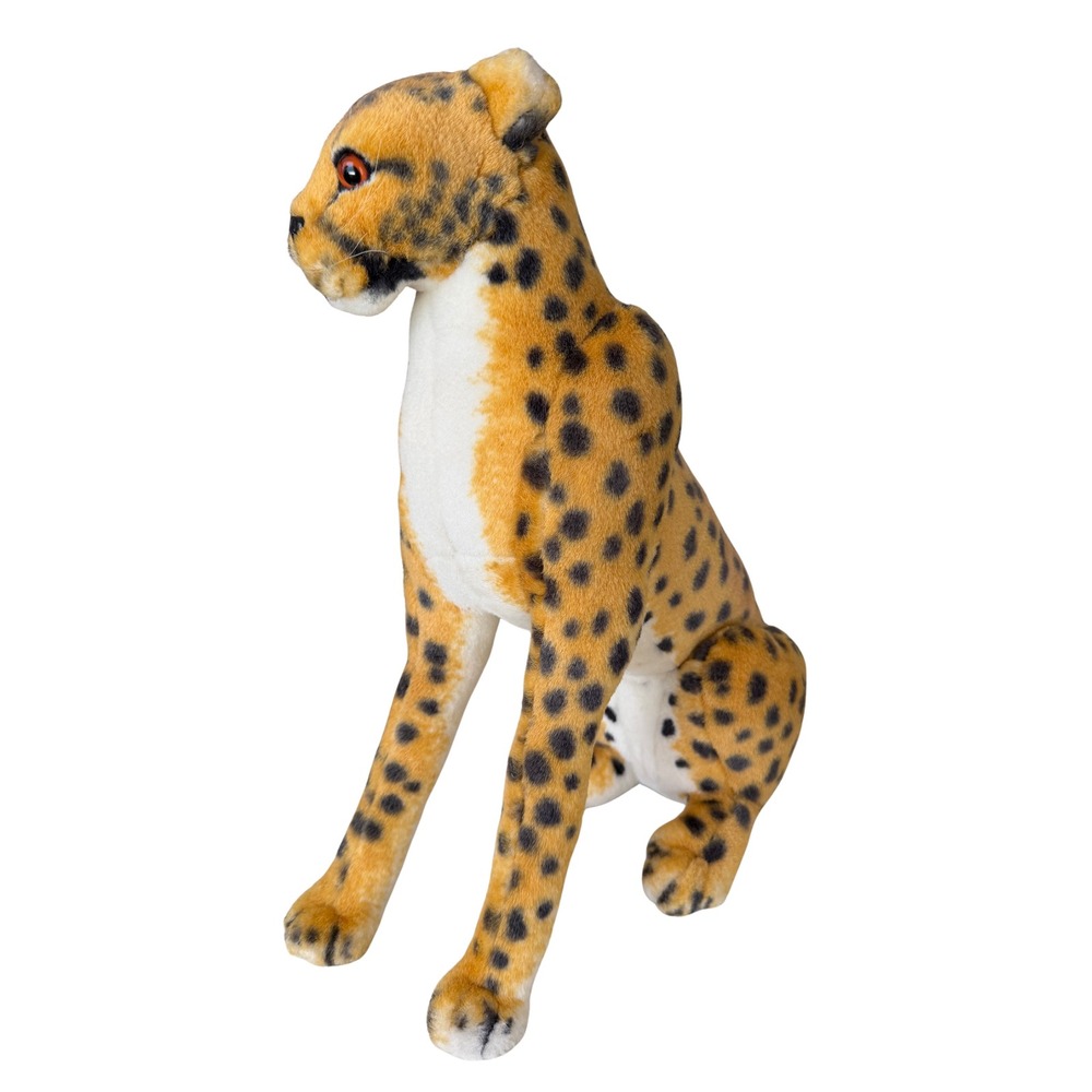 Vintage Kellytoy Plush Cheetah Realistic 13" Tall Toy Stuffed Animal Retired